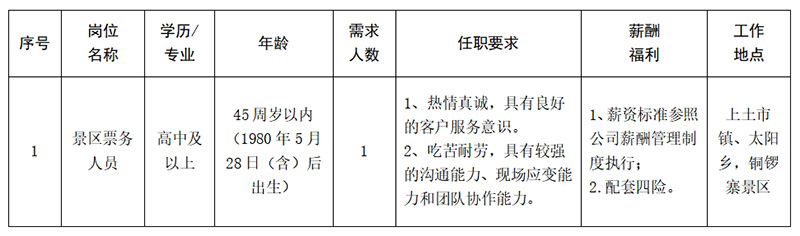 安徽大別山銅鑼寨文化旅游發(fā)展有限公司2025年招聘臨時工作人員公告